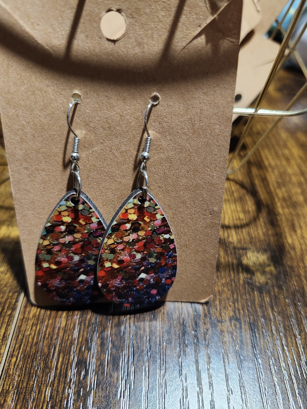 Multicolor Teardrop Glitter Dangle Earrings - Women Jewelry